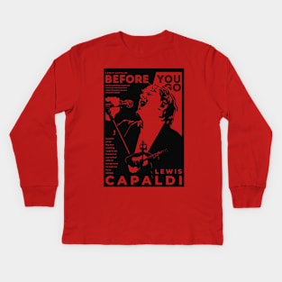 Lewis Capaldi Concert Silhouette Kids Long Sleeve T-Shirt